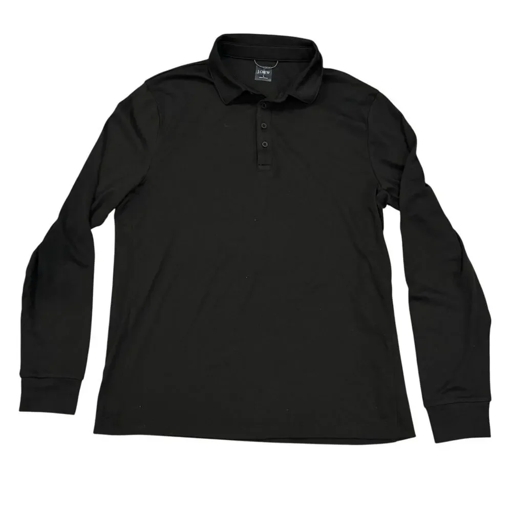 J.Crew Long Sleeve Performance Polo Black L
